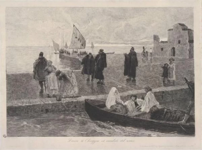 Donne di Chioggia ed invalidi al mare - Civiche Raccolte Grafiche e Fotografiche. Milano